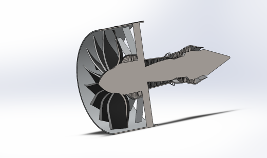 简易涡扇发动机结构3D缩略图